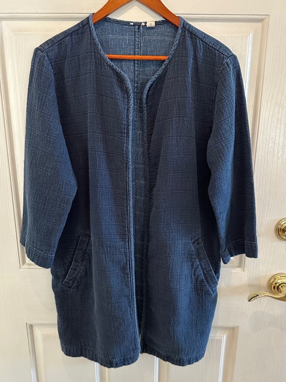Eileen Fisher indigo-dyed cotton jacket